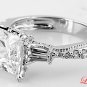 STERLING SILVER 925 PRINCESS CZ ENGAGEMENT RING Sz 8