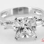 STERLING SILVER 925 PRINCESS CZ ENGAGEMENT RING Sz 8