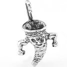 STERLING SILVER 3D TORNADO CHARM/PENDANT