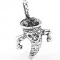 STERLING SILVER 3D TORNADO CHARM/PENDANT