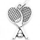 STERLING SILVER TENNIS RACKETS WITH BALL CHARM/PENDANT