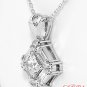 Sterling Silver Round/Baguettes/Princess CZ Necklace