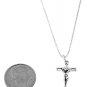 STERLING SILVER JESUS CRUCIFIX & 16" SILVER BOX CHAIN