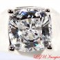 STERLING SILVER  CZ CUSHION CUT STUD EARRINGS 7MM3
