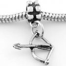 STERLING SILVER DANGLE ARCHERY BOW and ARROW BEAD