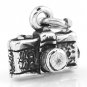 STERLING SILVER 3D PHOTOGRAPHER'S CAMERA CHARM/ PENDANT