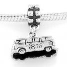 STERLING SILVER DANGLE GROOVY HIPPIE BUS EUROPEAN BEAD