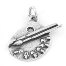 STERLING SILVER ARTIST'S PAINT PALETTE CHARM/ PENDANT