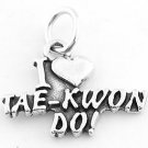 STERLING SILVER I LOVE TAE KWON DO CHARM/PENDANT