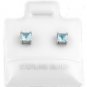STERLING SILVER MARCH BIRTHSTONE CZ CHILD POST EARRINGS 3mm