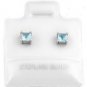 STERLING SILVER MARCH BIRTHSTONE CZ CHILD POST EARRINGS 3mm
