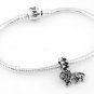 STERLING SILVER DANGLING LION EUROPEAN BEAD