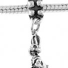 STERLING SILVER DANGLING RABBIT/BUNNY EUROPEAN BEAD