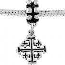 STERLING SILVER DANGLING CROSS EUROPEAN BEAD