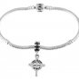 STERLING SILVER DANGLING LET GOD STEER CROSS EUROPEAN BEAD