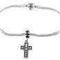STERLING SILVER DANGLING TRUST GOD CROSS EUROPEAN BEAD
