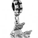 STERLING SILVER DANGLING 3D GOLDFISH EUROPEAN BEAD
