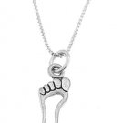 STERLING SILVER FOOTPRINT FRAME CHARM WITH 16 inch BOX CHAIN NECKLACE