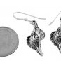 STERLING SILVER 3D CONCH SHELL DANGLING EARRINGS