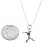 STERLING SILVER BASEBALL PLAYER BATTING CHARM WITH 16 inch BOX CHAIN NECKLACE