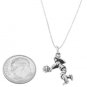STERLING SILVER VOLLEYBALL PLAYER SERVING CHARM WITH 16 inch BOX CHAIN NECKLACE