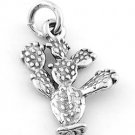 STERLING SILVER PRICKLY PEAR CACTUS CHARM/PENDANT
