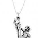 STERLING SILVER GYMNASTIC BALLET DANCER & 16" BOX CHAIN