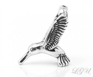 STERLING SILVER HUMMINGBIRD 3D CHARM/PENDANT
