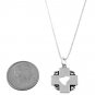 STERLING SILVER CROSS HEART & SILVER 16" BOX CHAIN