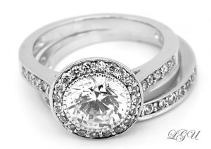 STERLING SILVER ENGAGEMENT WEDDING COMBO RING SZ 7