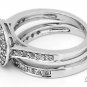 STERLING SILVER ENGAGEMENT WEDDING COMBO RING SZ 7