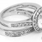 STERLING SILVER ENGAGEMENT WEDDING COMBO RING SZ 7