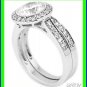 STERLING SILVER ENGAGEMENT WEDDING COMBO RING SZ 7