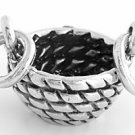 STERLING SILVER 3D BASKET CHARM/PENDANT