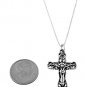 STERLING SILVER ORNATE JESUS CRUCIFIX WITH 16" SILVER BOX CHAIN