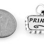 STERLING SILVER FANCY PRINCESS CHARM WITH 16" BOX CHAIN