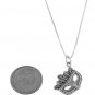 STERLING SILVER MASQUERADE MASK CHARM W/ 16" BOX CHAIN