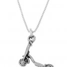 STERLING SILVER SCOOTER CHARM WITH 18 inch BOX CHAIN NECKLACE