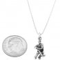 STERLING SILVER HOCKEY PLAYER CHARM WITH 16 INCH BOX CHAIN NECKLACE