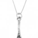 STERLING SILVER LACROSSE STICK CHARM WITH 16 inch BOX CHAIN NECKLACE