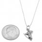 STERLING SILVER FIGURE SKATER SKATE / ICE SKATE CHARM WITH 16 inch BOX CHAIN NECKLACE