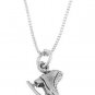 STERLING SILVER FIGURE SKATER SKATE / ICE SKATE CHARM WITH 16 inch BOX CHAIN NECKLACE