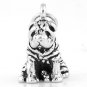 STERLING SILVER WRINKLE DOG / SHAR PEI CHARM/PENDANT