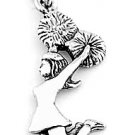 STERLING SILVER JUMPING CHEERLEADER CHARM/ PENDANT