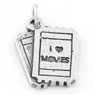 STERLING SILVER I LOVE MOVIES (TICKET) CHARM/ PENDANT