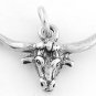 STERLING SILVER 925 LONG HORN BULL CHARM
