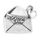 STERLING SILVER LOVE LETTER CHARM W/ 16" BOX CHAIN