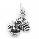 STERLING SILVER COMEDY TRAGEDY DRAMA MASK CHARM/ PENDANT