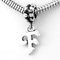 STERLING SILVER DANGLING FANCY LETTER F EUROPEAN BEAD