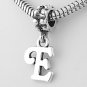 STERLING SILVER DANGLING FANCY LETTER E EUROPEAN BEAD